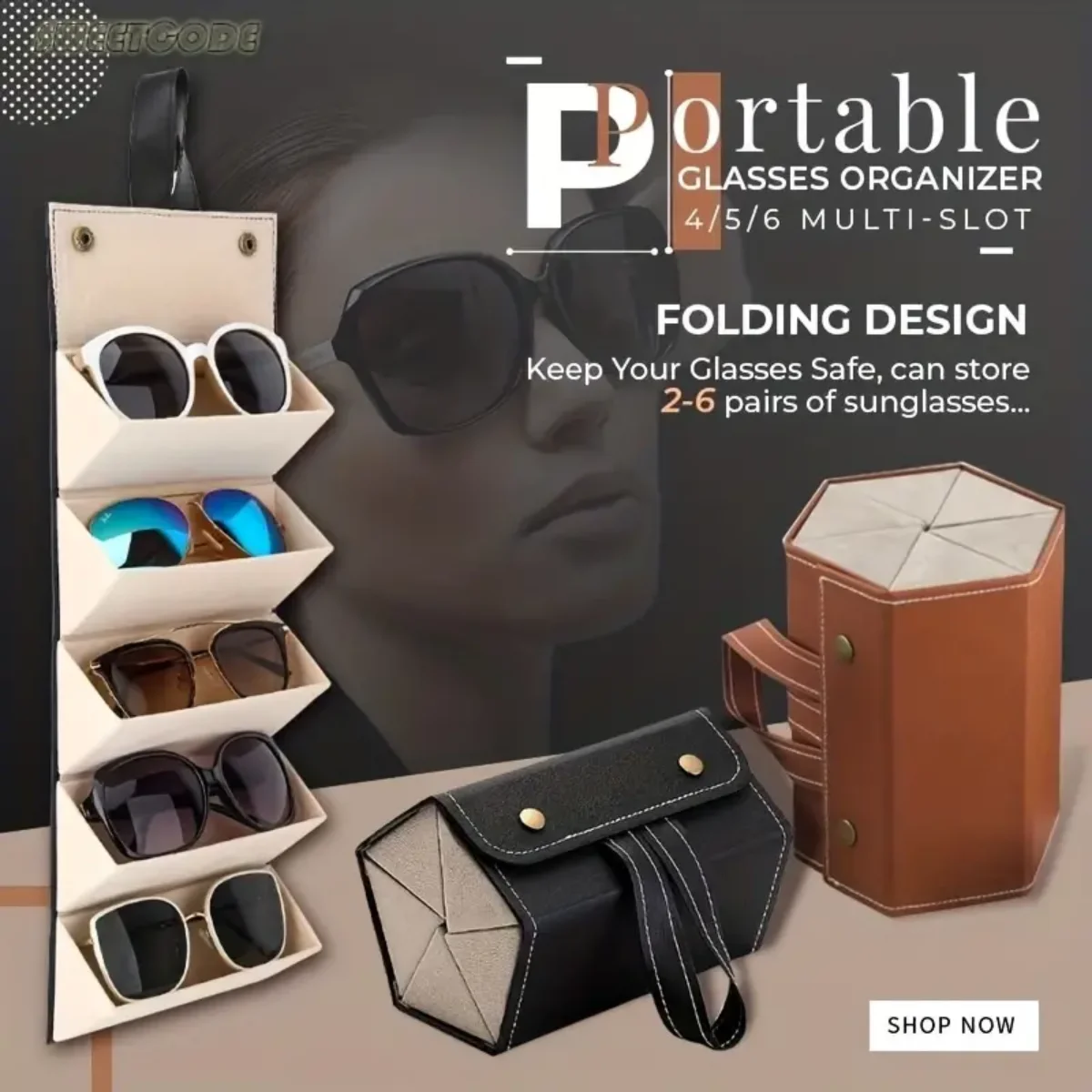 Foldable Leather Sunglasses Organiser