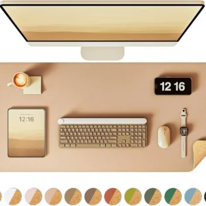 Double-Sided Leather and Cork Desk Mat