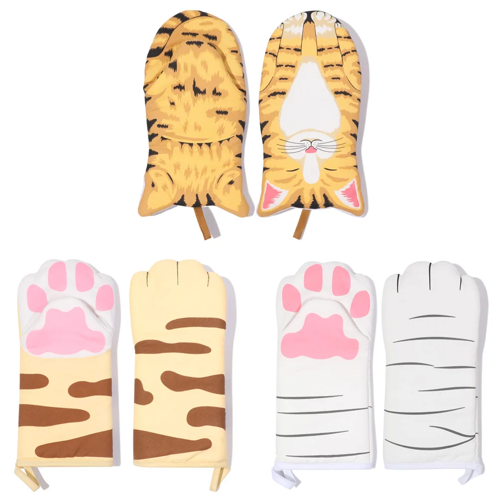 Cat Paw Print Cotton Oven Mitt