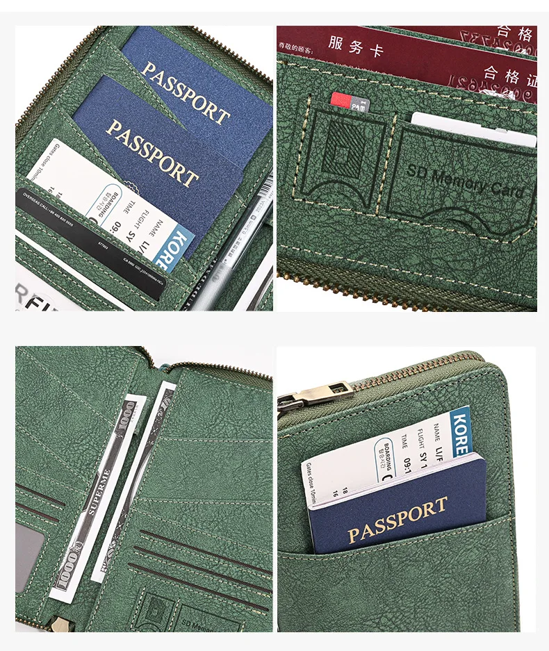 RFID Blocking Zip Travel Wallet and Passport Holder - Image 5
