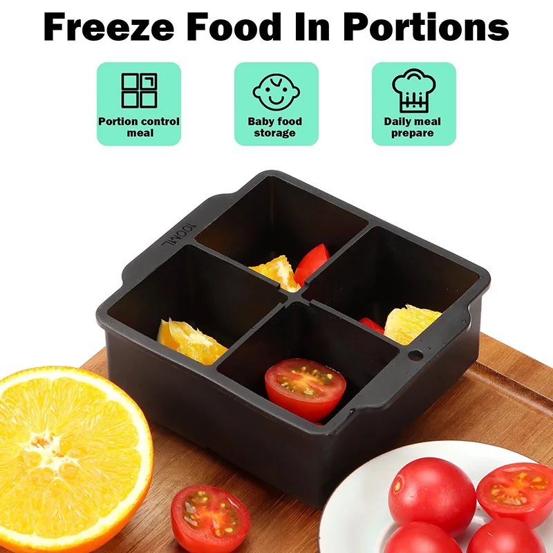 Large 2 Inch Silicone Ice Cube Tray with Lid - Image 6