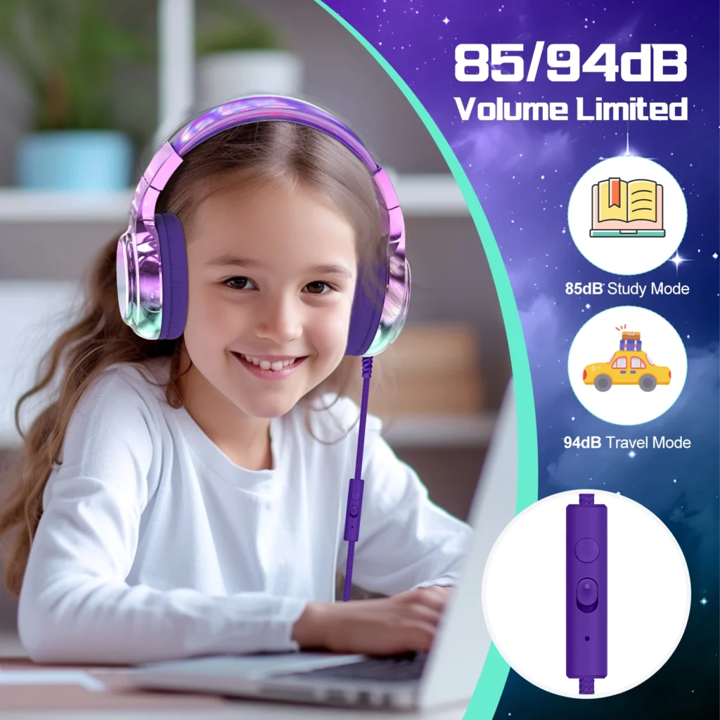 Volume Limited Wired Kids Headphones