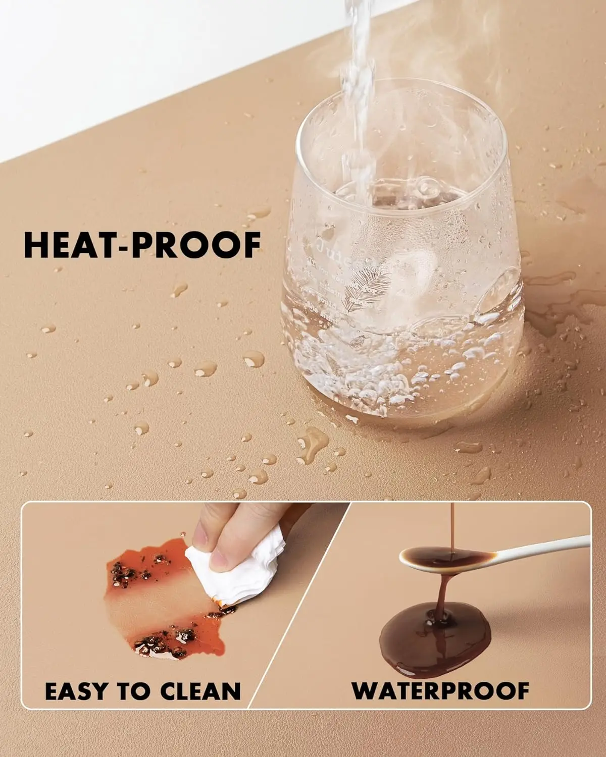 Double-Sided Leather and Cork Desk Mat - Image 4