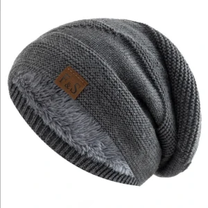Faux Fur Lined Knitted Winter Beanie