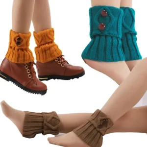 Knitted Button Boot Cuff Leg Warmers