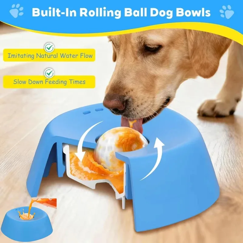 Slow Feeder Dog Bowl with Lick Mat