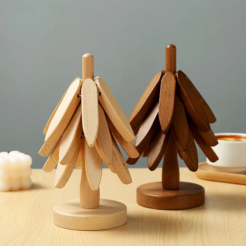 Bamboo Tree Design Trivet Set of 4