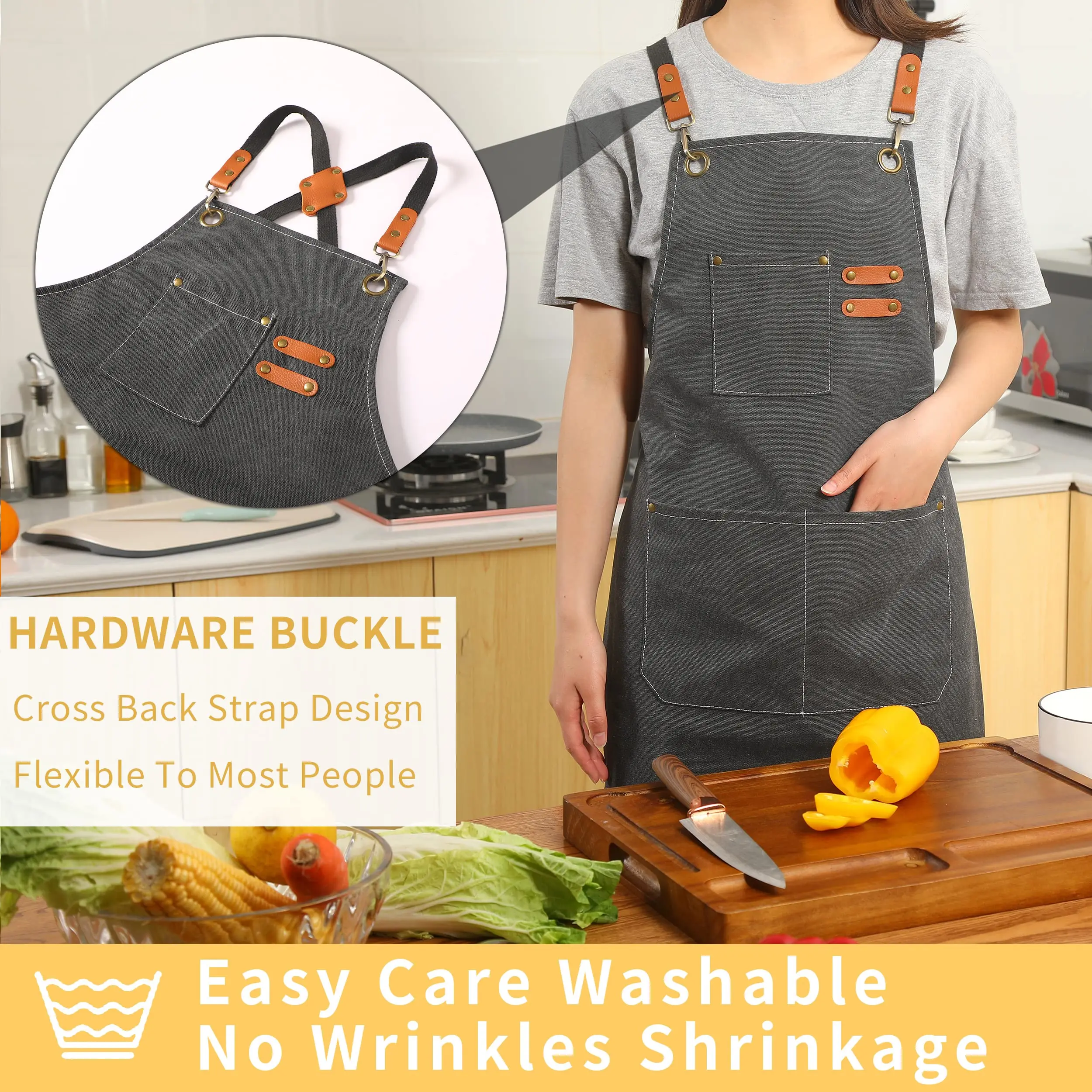 Canvas Chef and Grill Apron - Image 2