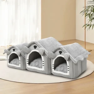 Detachable Semi-Enclosed Cat House Bed