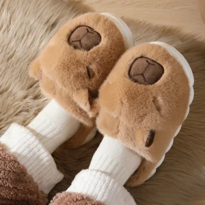 Cute Capybara Fluffy House Slippers