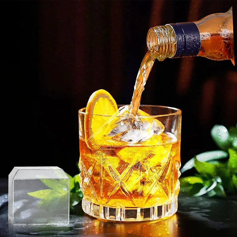 Large 2 Inch Silicone Ice Cube Tray with Lid - Image 2