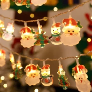 Santa and Snowman Battery String Lights
