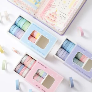 Slim Colourful Washi Tape Set, 20 Rolls