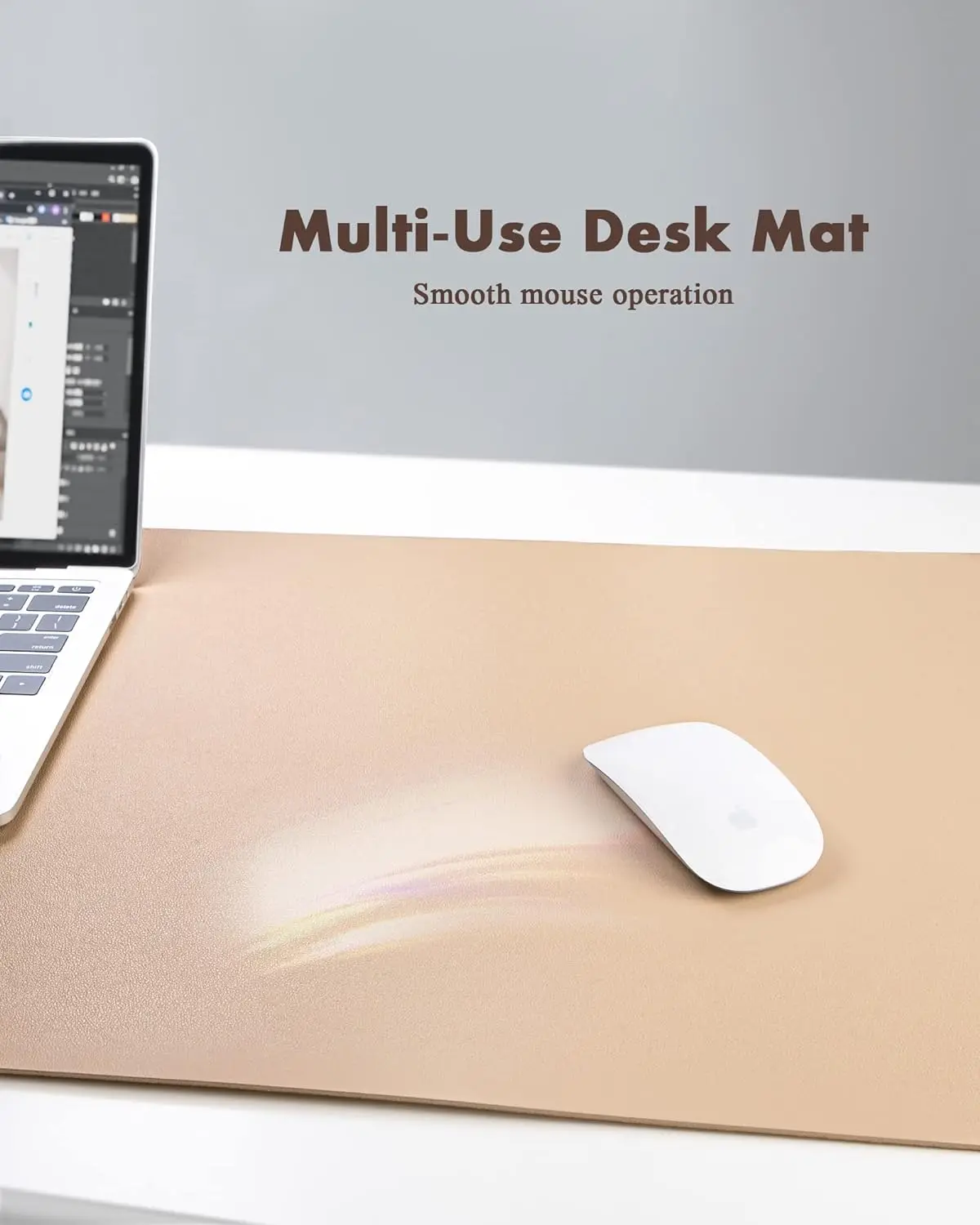 Double-Sided Leather and Cork Desk Mat - Image 2