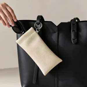 Faux Leather Sunglasses Pouch with Keyring
