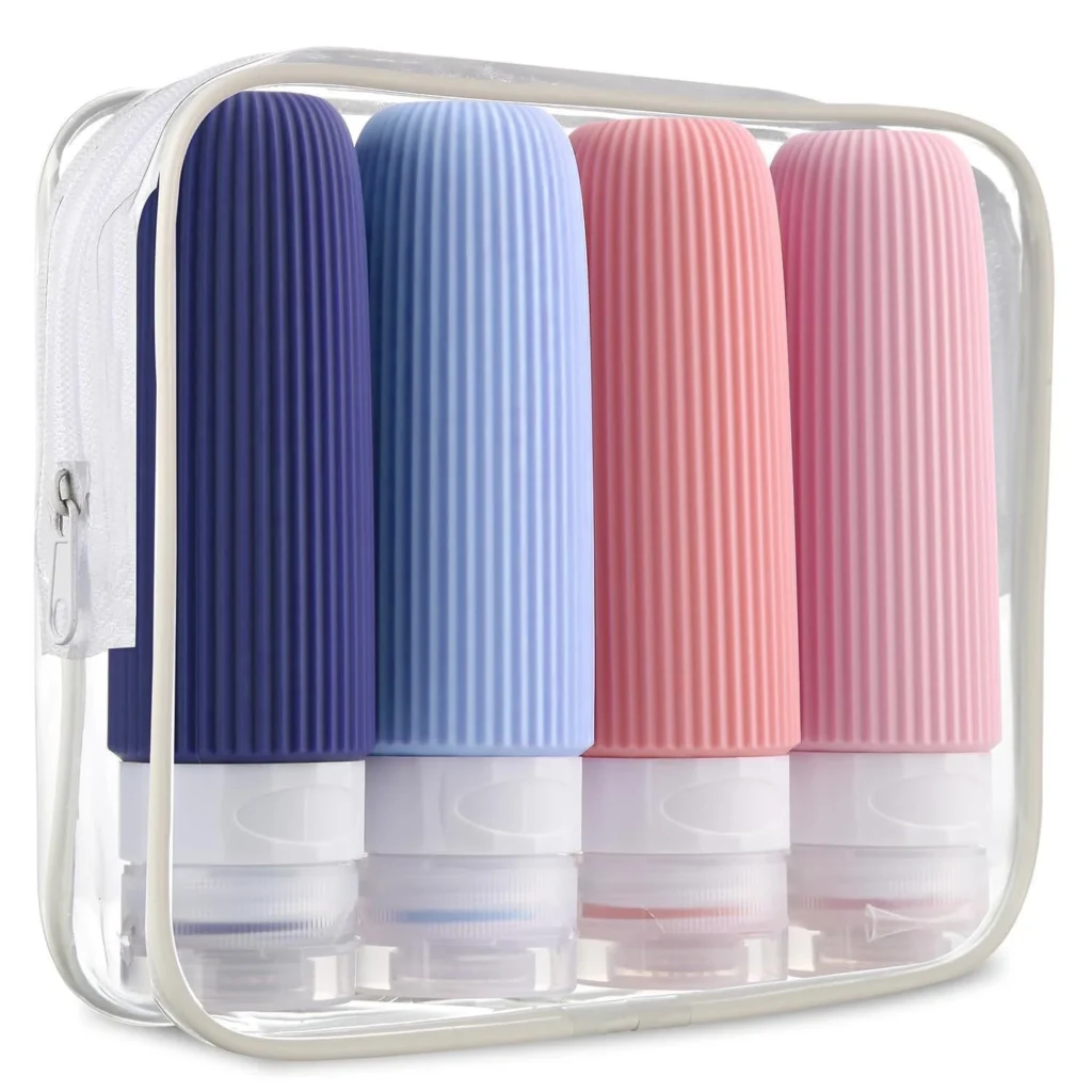 Leak-Proof Silicone Travel Bottles, Set of 4