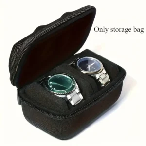 Hard-Shell 2 Slot Watch Travel Case