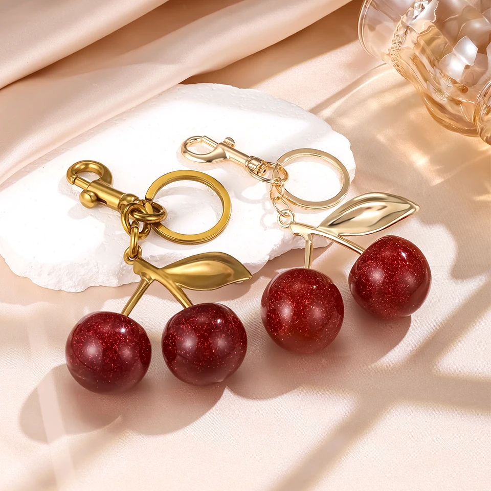 Cherry Bag Charm Keychain