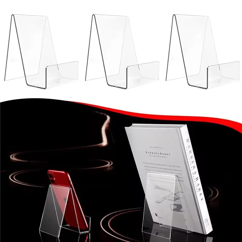 Clear Acrylic Book Stands, Set of 4