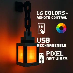 Pixel Lantern Night Light with 16 Colours
