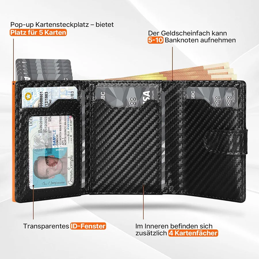 Pop-Up Card Wallet with Coin Pocket - Image 4