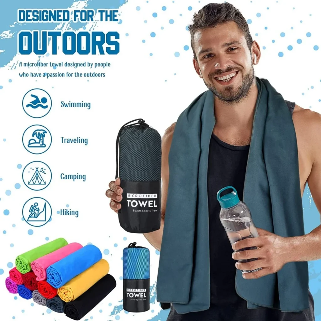 Quick-Dry Microfibre Towel with Mesh Bag
