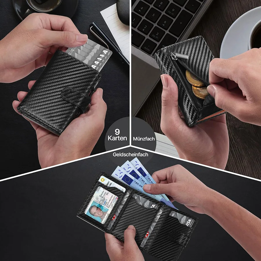Pop-Up Card Wallet with Coin Pocket - Image 3