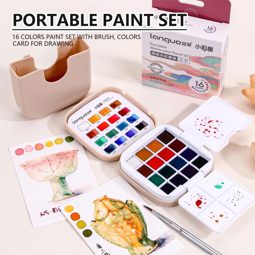 16 Colour Mini Watercolour Paint Set