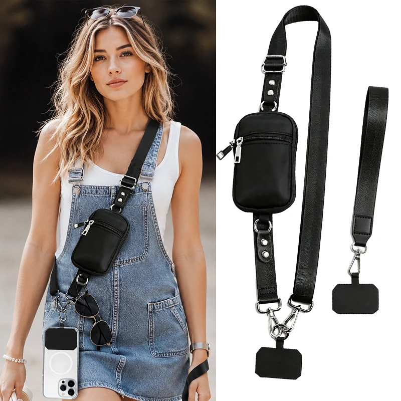 Crossbody Phone Bag with Detachable Lanyard