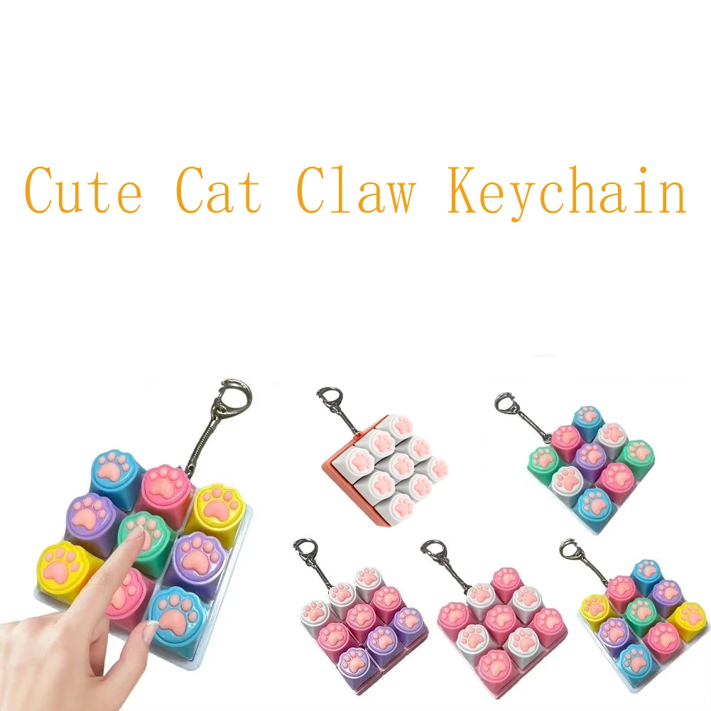 Cat Paw Clicky Keyboard Keychain