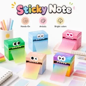Cute Cartoon Pull-Out Sticky Notes Box