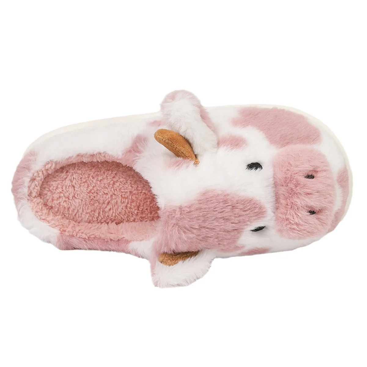 Fluffy Cartoon Cow House Slippers - Image 5