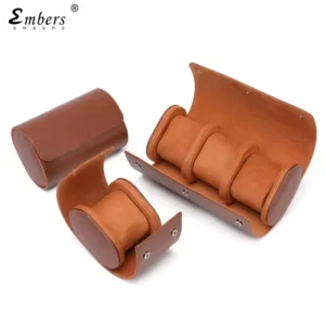 Faux Leather Watch Roll Travel Case