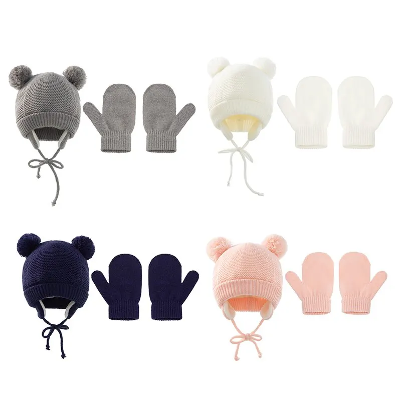 Baby Knit Hat and Gloves Set