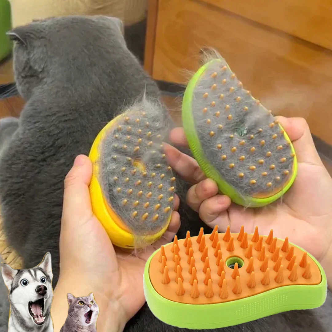 3-in-1 Steam Spray Pet Grooming Brush