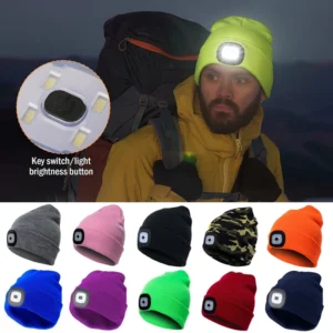 Rechargeable LED Light Knitted Beanie