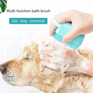 Silicone Dog Bath Brush with Shampoo Dispenser