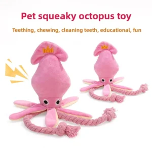 Squeaky Octopus Dog Chew Toy