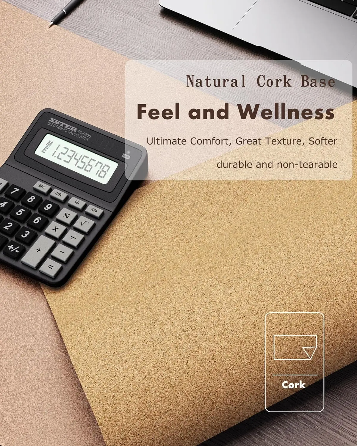 Double-Sided Leather and Cork Desk Mat - Image 5