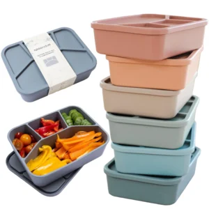 Four Compartment Silicone Bento Lunch Box