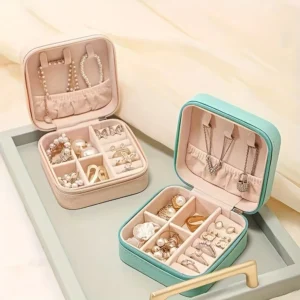 Portable Faux Leather Jewellery Box