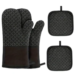Oven Gloves and Pot Holder Set