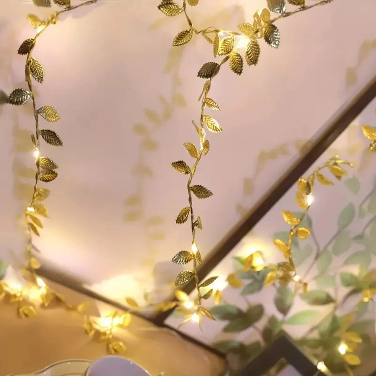 Golden Leaf Battery Fairy Lights - Image 3