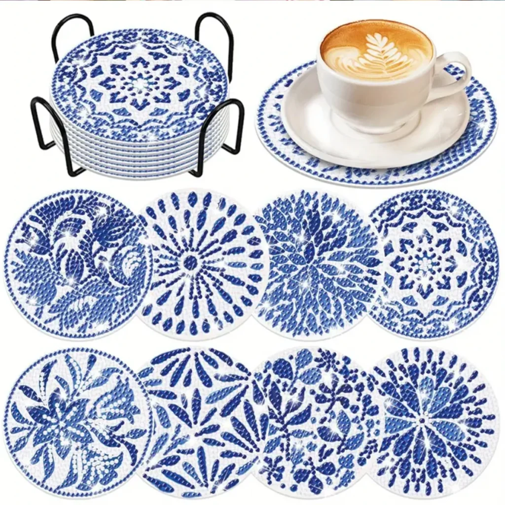 DIY Diamond Painting Coaster Set